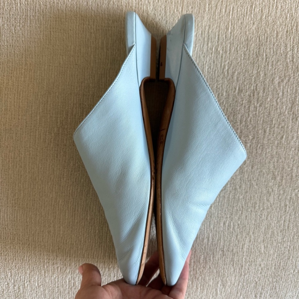 Khaite Otto Leather Mules Blue Size 39.5 - Picture 3 of 6